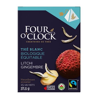 Four O'Clock thé blanc gingembre litchi bio / équit. (15 / bte)