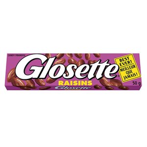 Chocolat glosette raisin 50g.